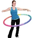 Weighted Hula Hoop - 4 lb Medium - Fitness Workout with Ridges - Rainbow Colors