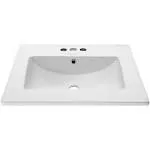 Swiss Madison SM-VT324-3 24 inch Ceramic Vanity Top with Three Faucet Holes