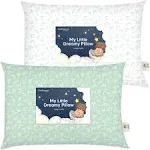 2-Pack Toddler Pillow - Soft Organic Cotton Toddler Pillows for Sleeping - 13X18 Small Pillow for Kids - Kids Pillows for Sleeping - Kids Pillow for Travel, School, Nap, Age 2 to 5 (Pastel Rainbow)