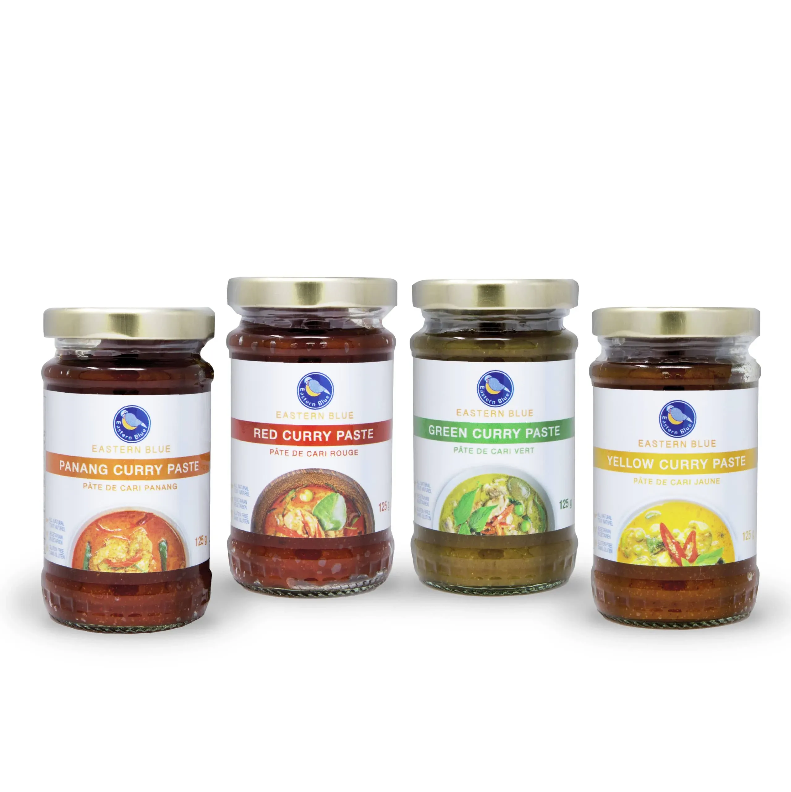 Vegan Thai Curry Paste Flavors - Pack of 4 Panang Curry Paste, Yellow Curry Paste, Green Curry, & Red Curry Paste Made With All Natural Ingredients | Gluten Free, Dairy Free, Nuts Free | 4 Oz Each Jar