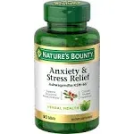 Nature’s Bounty Anxiety & Stress Relief Ashwagandha KSM 66, L-Theanine, Dietary Supplement, Tablets, 50 Ct