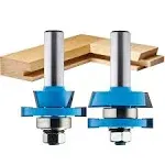 Rockler 2-Pc. Rail and Stile Shaker Cutter Router Bit Set