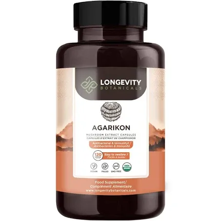 Longevity Botanicals Wildcrafted Agarikon Mushroom Capsules - Ultra Concentrated Agarikon Mushroom Supplement - Promotes a Balanced Immune System - 100% Fruiting Body - 120 Capsules