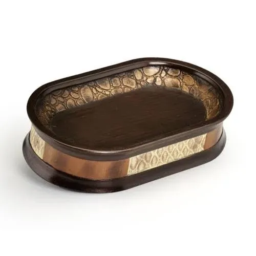 Popular Bath Zambia Collection, Animal Print/Beige, Soap Dish, Chocolate