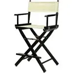 24&#034; Director&#039;S Chair Black Frame-With Wheat Canvas, Counter Height