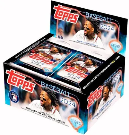 2024 Topps Series 1 Baseball Retail Display Box - 20 Packs per Box, Medium, Blue