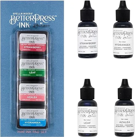 BetterPress Letterpress Flower Garden Ink Pad &amp; Reinker Bundle