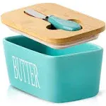 Hasense Butter Dish, Ceramic Butter Container with Lid Holds for Countertop ...