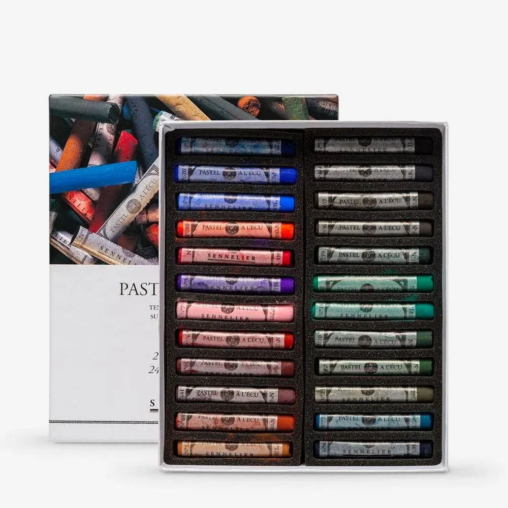 NEW! Sennelier Soft Pastels Set Cardboard Box Set of 24 Standard Dark Tones