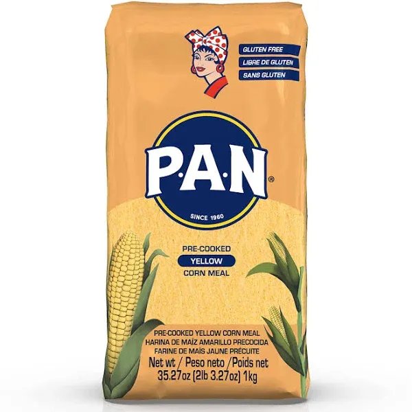 P.A.N. Yellow Corn Meal Pre-Cooked Gluten Free and Kosher Flour for Arepas (2.2 lb / Pack of 1)