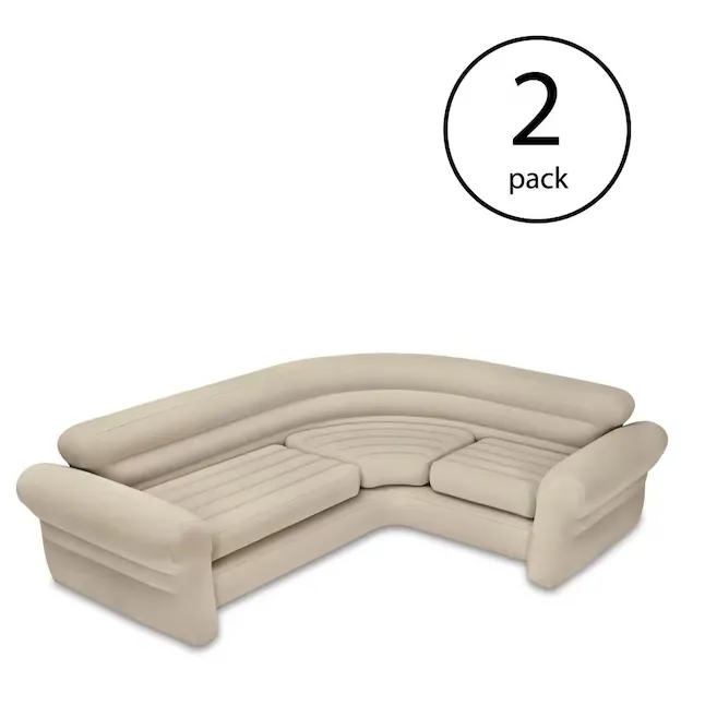 Intex Inflatable Corner Living Room Neutral Sectional Sofa | 68575EP