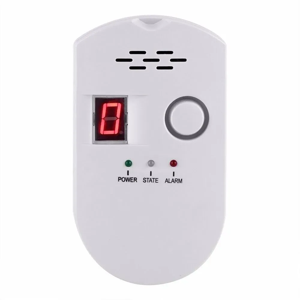 Vincrey Natural Digital Gas Detector, Home Gas Alarm, Gas Leak Detector,High Sensitivity LPG Lng Coal Natural Gas Leak Detection, Alarm Monitor Senso