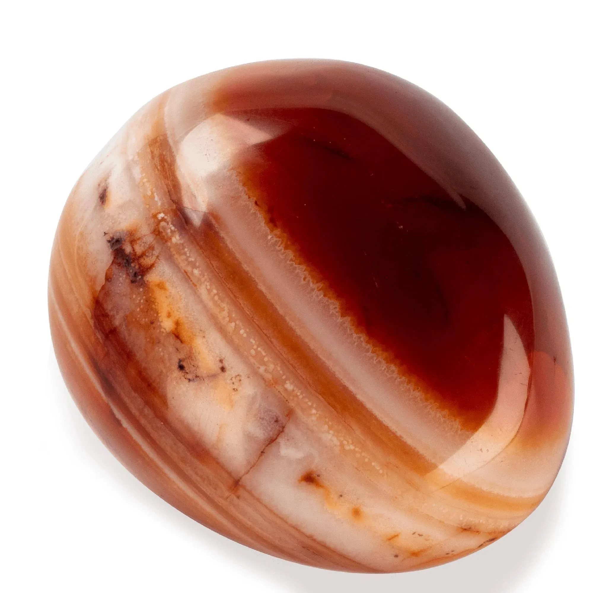 KALIFANO Carnelian Palm Stone with Healing & Calming Effects - AAA Grade High Energy Cornalina Worry Stone with Information Card - Reiki Crystal Used for Courage (Family Owned and Operated)