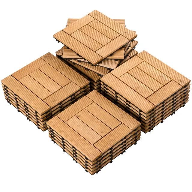 Yaheetech 27pcs Interlocking Wood Flooring Tiles for Patio Garden Deck