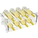 8 Bottle Wine Rack Countertop Free Standing Floor Stackable Modular Countertop Small Wine Holder 2-Tier Display Wine Storage Shelves Transparent Acrylic Wine Bottle Holder for Kitchen Bar Cabinets