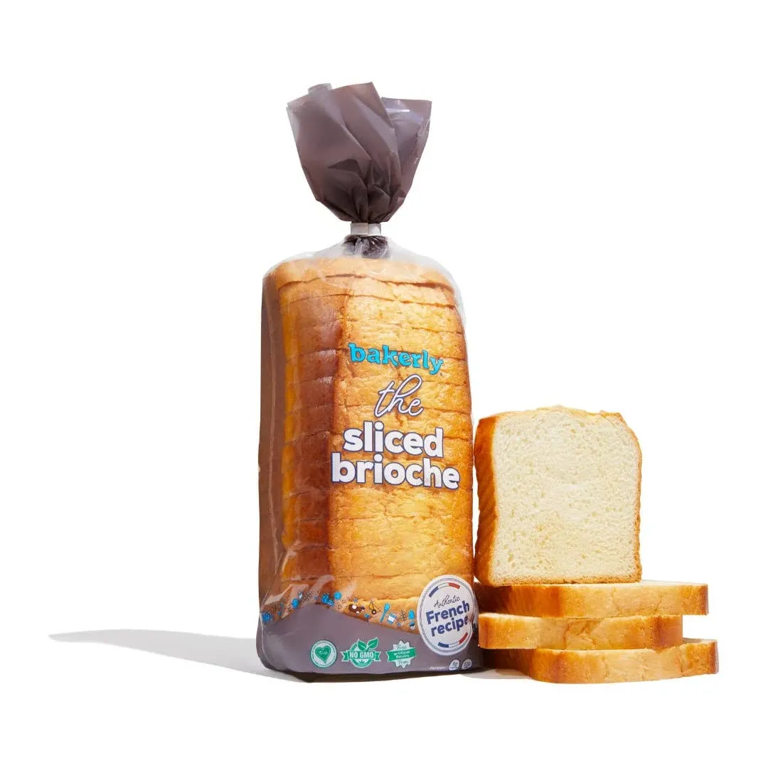 bakerly Sliced Brioche Pack of 4, 1-Count (4 Total Sliced Brioche Loaves)