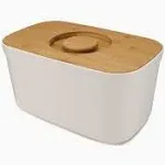 Joseph Joseph Bread Bin with Bamboo Cutting Board Lid - White