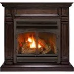 Duluth Forge Dual Fuel Vent less Gas Fireplace With Mantel 32,000 BTU, Remote Control, Chocolate Model# DFS-400R-2CH