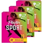 Sport Tampons, Multipack (18Ct Regular/18Ct Super/18Ct Super+ Absorbency), Fragr