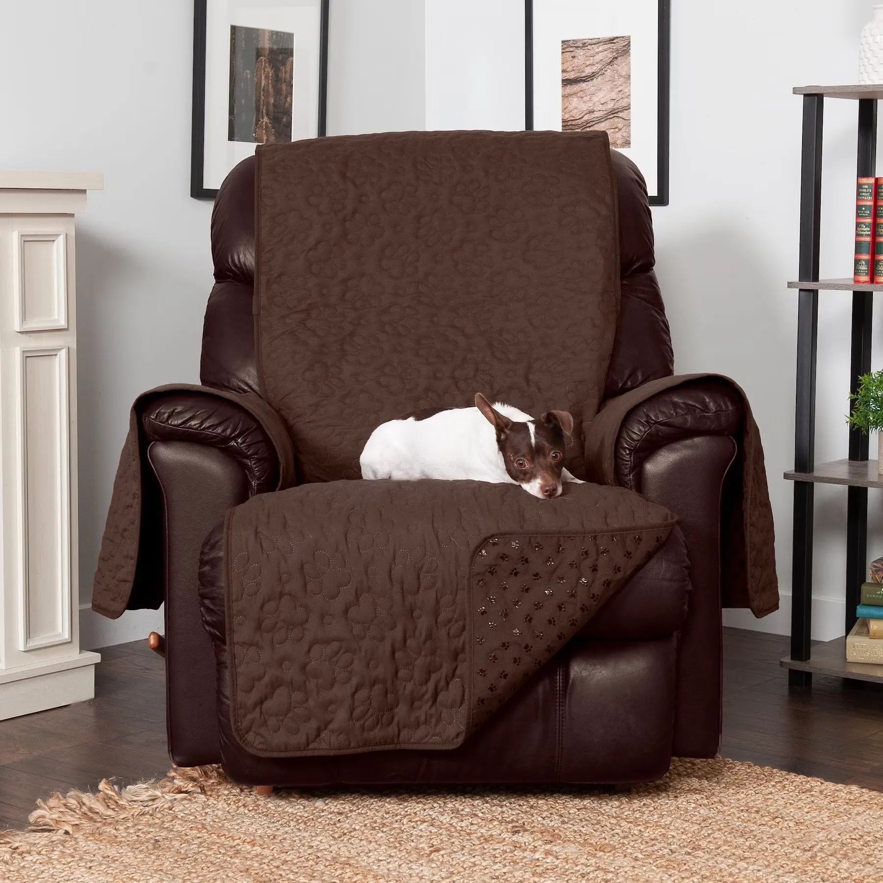 FurHaven Non-Skid Waterproof Furniture Protector - Recliner / Dark Brown