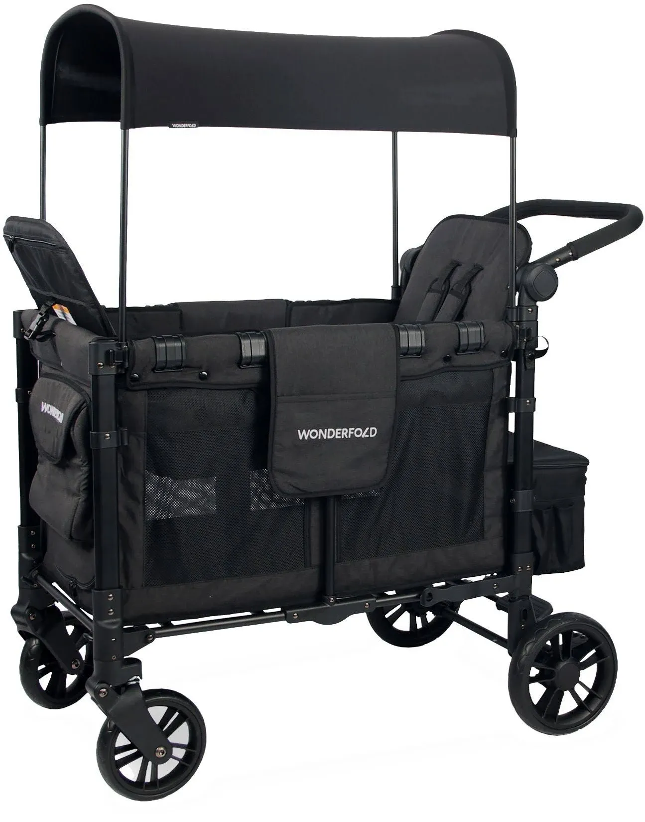 Wonderfold W2 Elite Double Stroller Wagon Volcanic Black