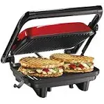 Hamilton Beach 25462Z Panini Press Gourmet Sandwich Maker, Red