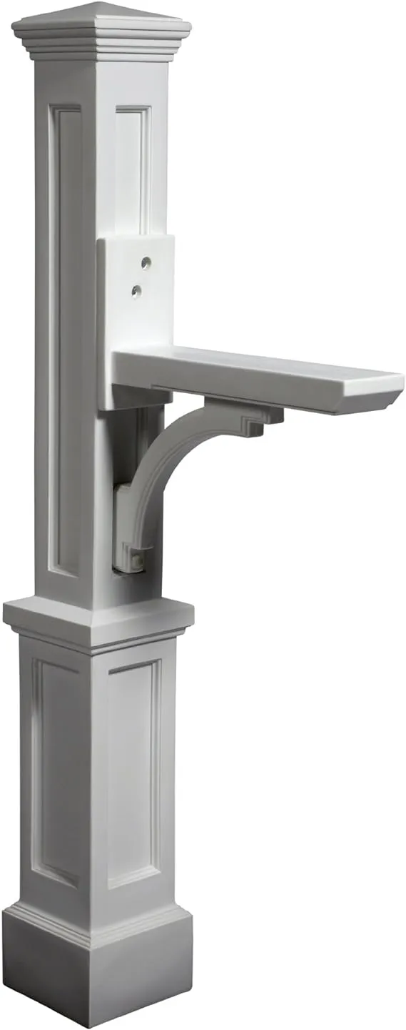 Mayne Newport Plus Vinyl Mailbox Post - White