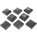 Plum Fittings 2" x 2" Square Black Plastic Post Cap for Aluminum Fence Posts (8 Pack