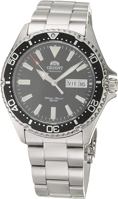 ORIENT RA-AA0001B Men's Kamasu Stainless Steel Black Bezel Black Dial Automatic Dive Watch