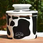 The Original Butter Bell Crock by L Tremain - Cow Pattern, Black and White