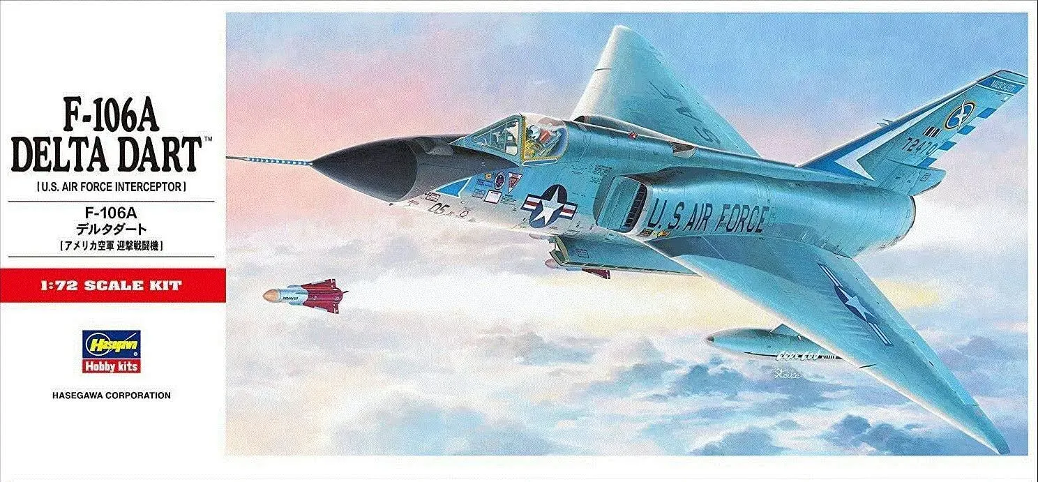 Hasegawa HAC11 F-106A Delta Dart Us Air Force Model Building, Hobby, Assembly, Detailed, Multicoloured, Small