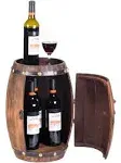 Vintiquewise Wooden Barrel Shaped Vintage Decorative Wine Rack Storage