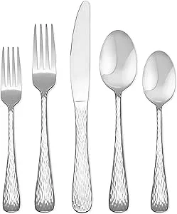 Hampton Forge Melody Hammered 20 Piece Flatware Set