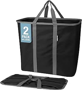 CleverMade Collapsible Laundry Caddy Black | Charcoal / 2