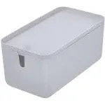 iDesign Cade Lidded Storage Bin Gray