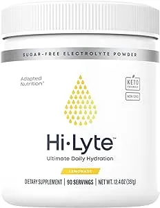 Hi-Lyte Lemonade Electrolyte Powder, Daily Hydration Supplement Drink Mix, 90 Servings | Sugar-Free, 0 Calories, 0 Carbs | No Maltodextrin.