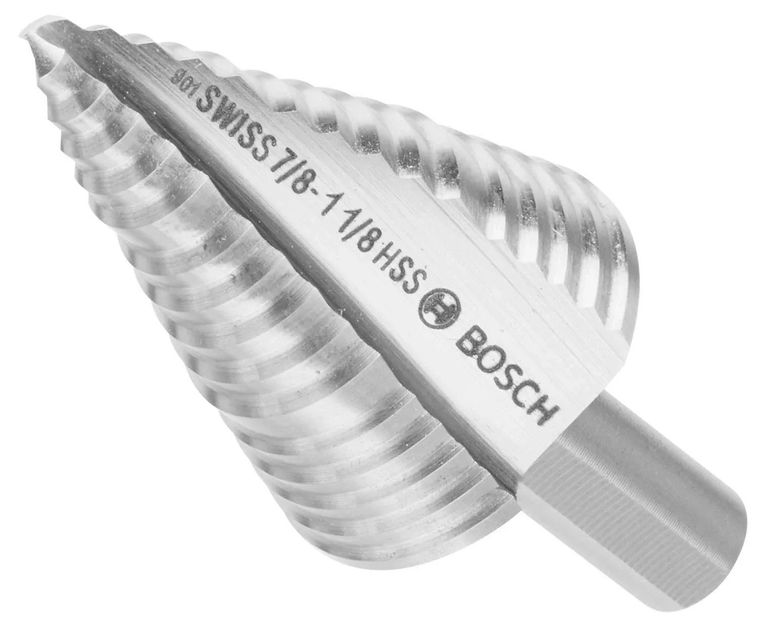 BOSCH 1/4" - 7/8" High-Speed Steel Turbo Step Drill Bit