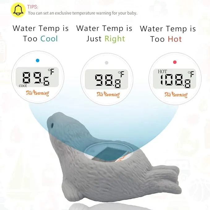 Doli Yearning Baby Bath Thermometer with Room Temperature|(℃/℉) Fahrenheit and Celsiu|Kids  Bathroom Safety Products| Bath Toys| Duck