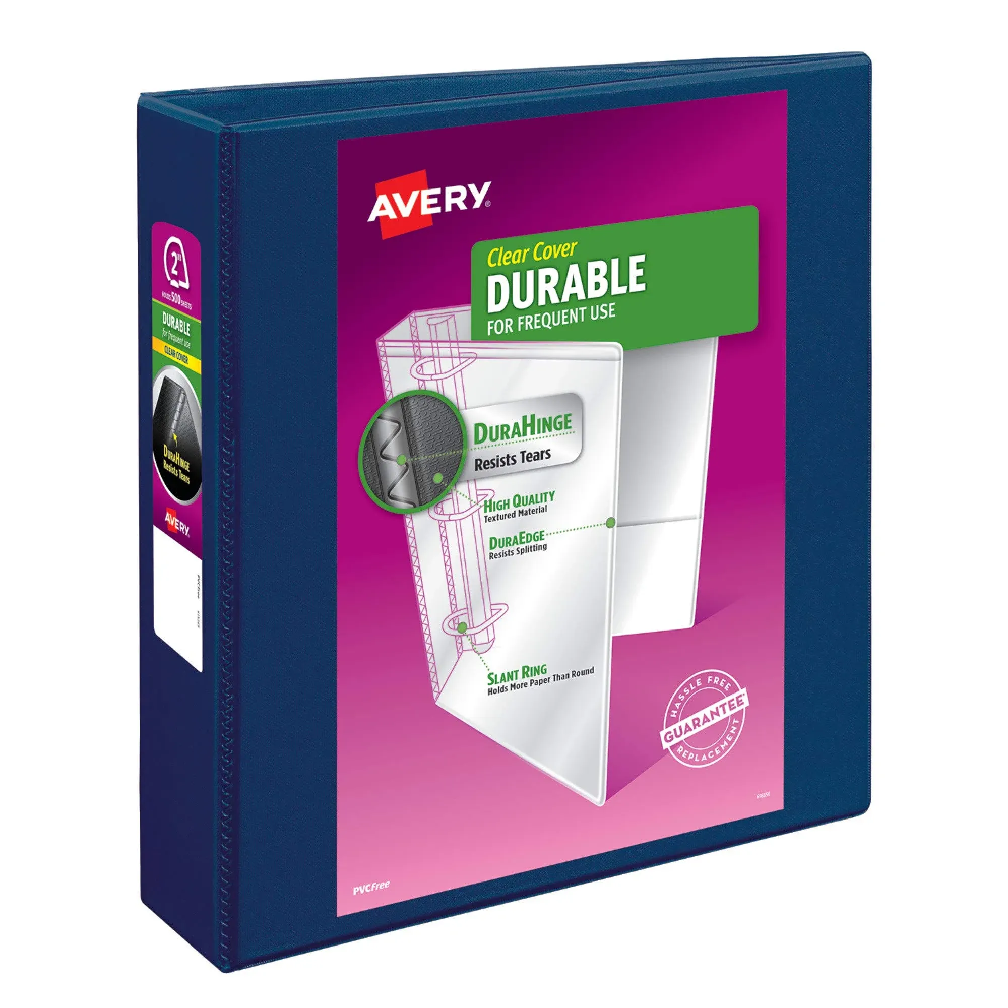 Avery® Durable View 3 Ring Binder, 2 Inch Slant Rings, 530-Sheet Capacity, Dark Blue Binder (17034) | Avery.com