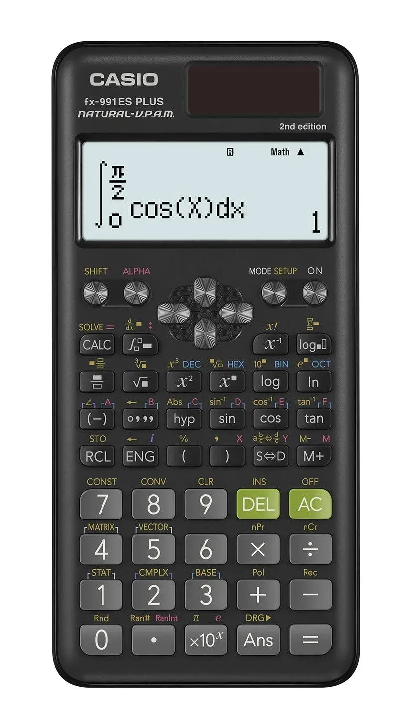 Cassio FX-991ES Plus-2nd Edition Scientific Calculator, Natural Textbook Display