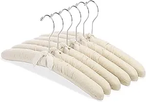 Whitmor Canvas Padded Hanger Shirt / Blouse Hangers, Set of 6