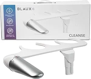 BLAUX Cleanse Bidet Attachment - Non Electric Bidet Attachment for Toilet | Adjustable Bathroom Bidet with 4 Pressure Options | Front and Rear Toilet Bidet Attachment | ABS Plastic Toilet Washer