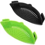 Qiunizadila 2 Pcs Clip On Strainer Pot Strainer for Pasta Meat Vegetables Fruit Silicone Strainer Fit All Pots Bowls