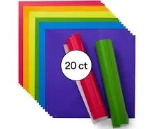 Cricut Vinyl Permanent - Bright Rainbow Sampler, 12x12 Vinyl Sheets, Create Long-Lasting DIY Projects, Durable Adhesive Vinyl for Cricut Machines, (Pack of 20 with 10 Colors)