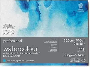 Winsor & Newton Professional Watercolor Paper Block, 12" x 16", Cold Pressed