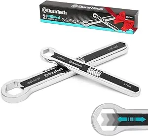 DuraTech Universal Wrench Set, Adjustable Wrench Set, SAE & Metric, 8-inch&10-inch, 44 Sizes in 2 Piece, Drop Forged, ANSI Stand DTUW02