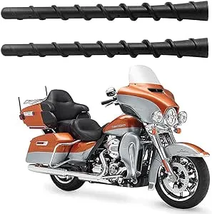 2 Pack 7 inch Spiral Antenna for Harley Davidson Motorcycles 1989-2024 Touring Electra Road Street Glide Trike Ultra Classic CVO, Rubber Antenna Replacement for FM/AM Reception