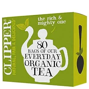 Clipper Tea, Organic Fairtrade Everyday, Organic, USDA Non-GMO, Fair Trade, Sustainable Caffeinated Tea, 1 Pack, 80 Unbleached Tea Bags