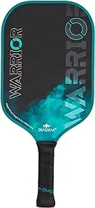 Diadem Warrior Pickleball Paddle | Carbon Fiber Face, 3X L-Core Hybrid Nomex Polymer Honeycomb Core, Grit Paint Surface for Spin, Control and Power | Indoor/Outdoor | USAPA Approved