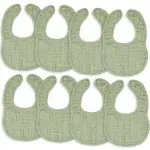 Comfy Cubs Muslin Cotton Baby Bibs - Sage Bib Standard Multicolor